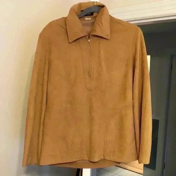 Vintage The Casual Man suede top with zipper close - Picture 1 of 8